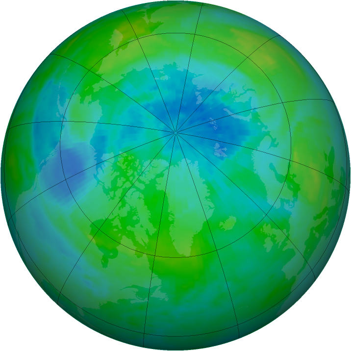 Arctic ozone map for 06 September 1990